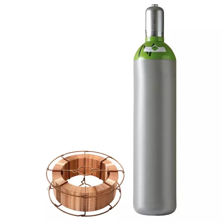 STAHL-SET Mischgas 20L + SG2/G3Si1 Draht 0,8mm – Schweißset für MIG/MAG