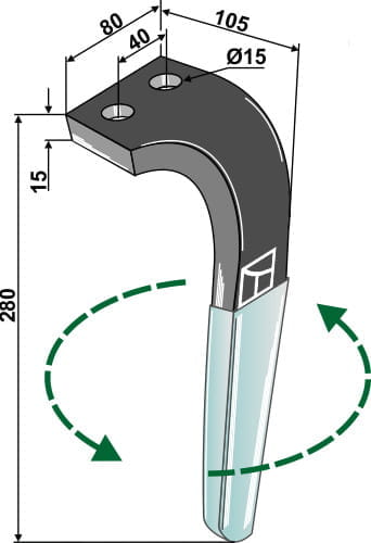 BL27502 Kreiseleggenzinken (DURAFACE) - linke Ausführung