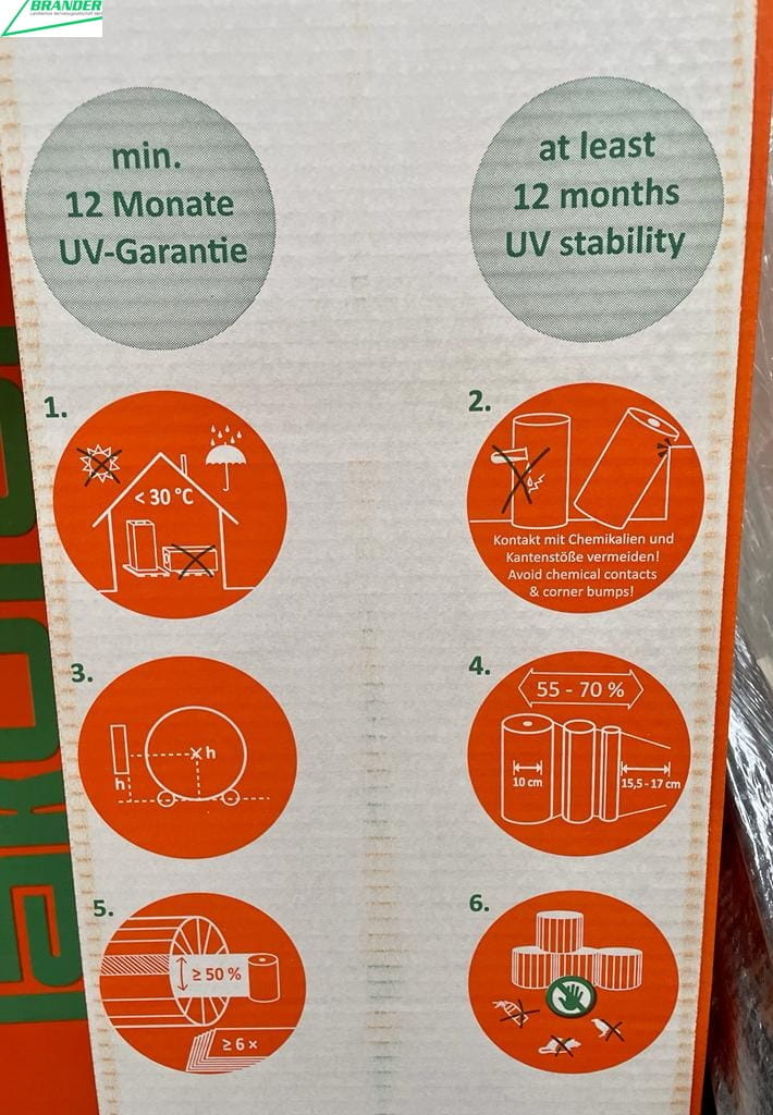 Lakufol Rundballen Stretchfolie weiß - 750mm x 1500m