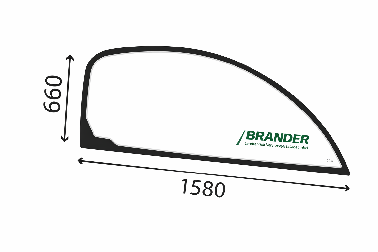 Seitenscheibe rechts - passend zu Weidemann T6027