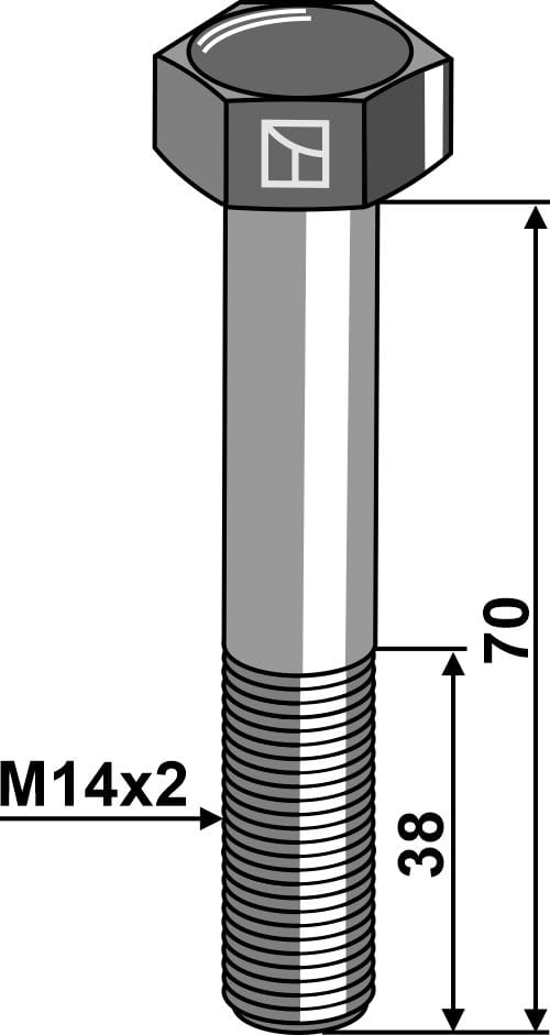 Hex bolt M14x2x70 without nut