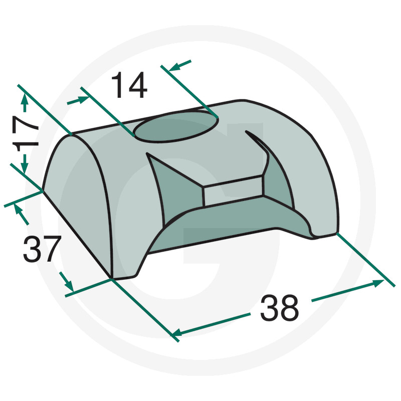 Klemmstück für Schraube M 14 - passend zu Claas Serie Volto, Serie W/WA-S, Serie WS