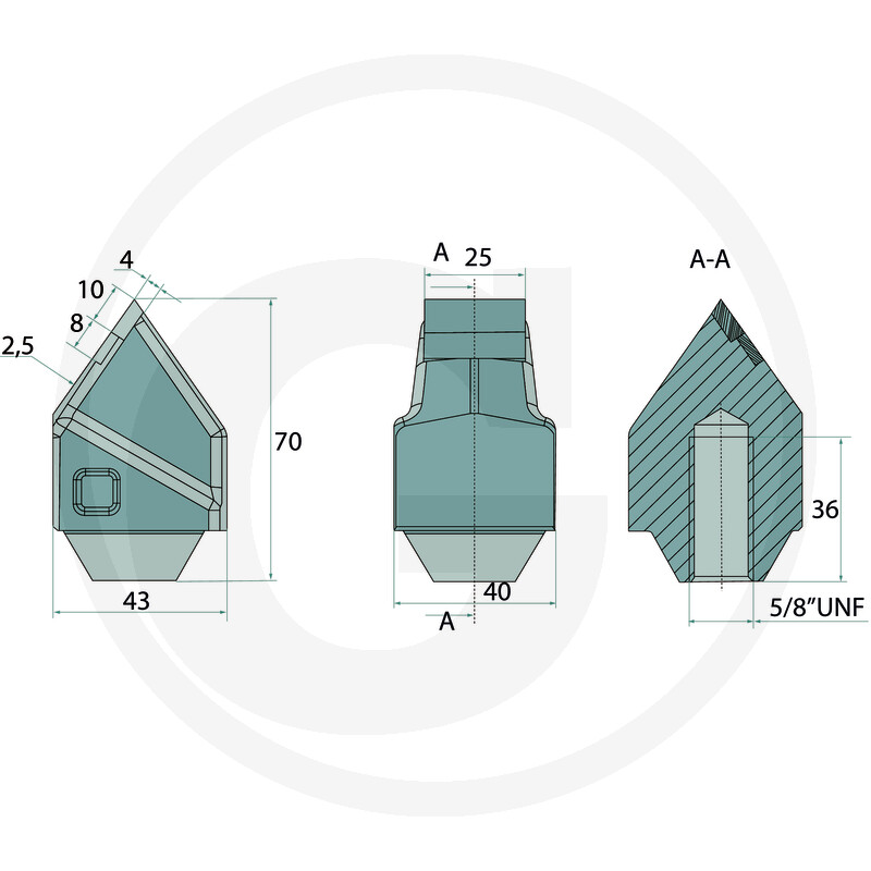 Carbide tool hammer, hard metal - compatible with Baumalight