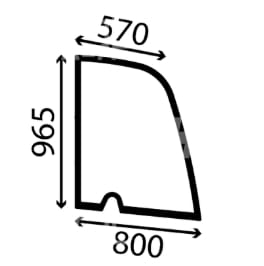 Türscheibe rechts oben - passend zu Weidemann Kabine LK116