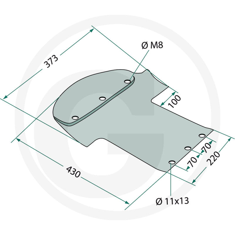 Gleitkufe links - passend zu Pöttinger Novacat 225H, 261, 265H, 266F, 301, 305H, 306F, 350H, 351, 356F, 307T, 402, 442, 3007T, 3507T, 8600, X8, V10