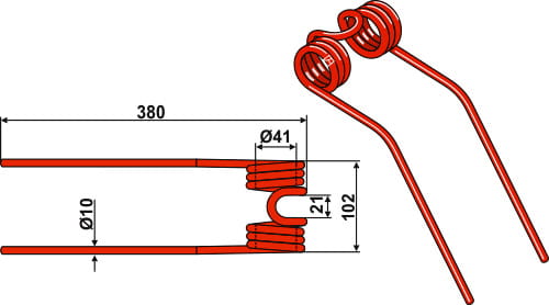 Heuwenderzinken Ø10mm - passend zu Claas Serie Volto, Serie W/WA-S