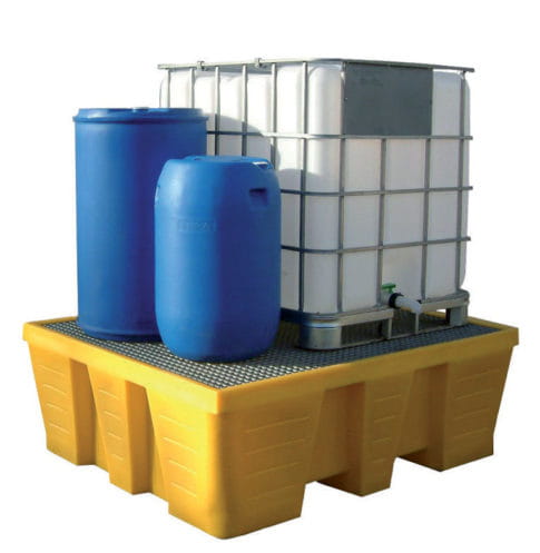 EMP IBC Auffangwanne 1000 Liter - unterfahrbar | Gitterrost: verzinkter Stahl