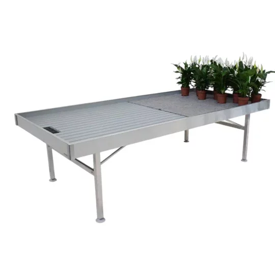 Professioneller Kulturentisch aus Aluminium mit Subbewässerungswanne – Ebbe & Flut Bewässerung