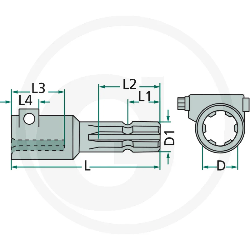 Adaptateur de prise de force de 1 3/4 pouce à 1 3/8 pouce (diamètre 35 mm)