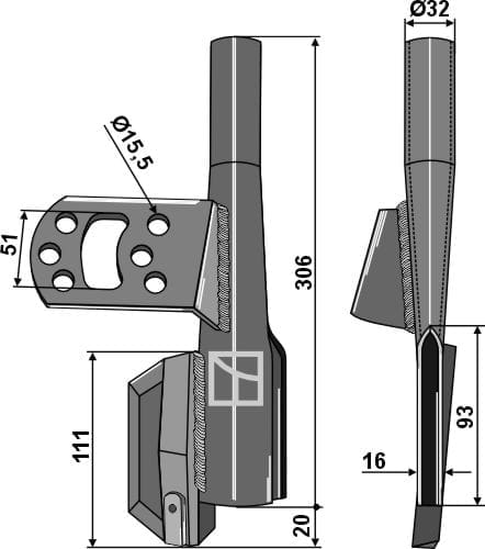 BL23671 Saatrohr links - passend zu Väderstad 191167
