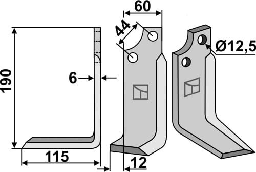 BL5500 Fräsmesser L - passend zu Maschio / Gaspardo 19100416