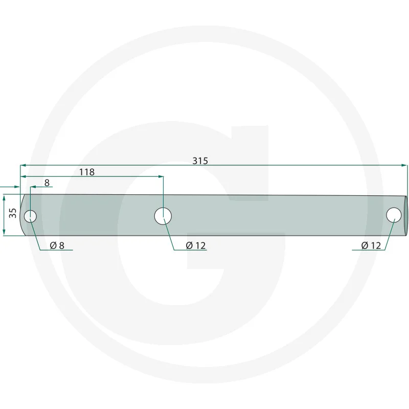 Kreiselachse 315mm - passend zu Kuhn Serie GF