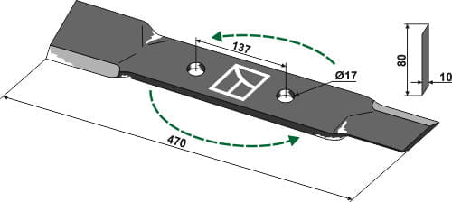 BL28112 Mähermesser L 470mm - passend zu Röll 690620