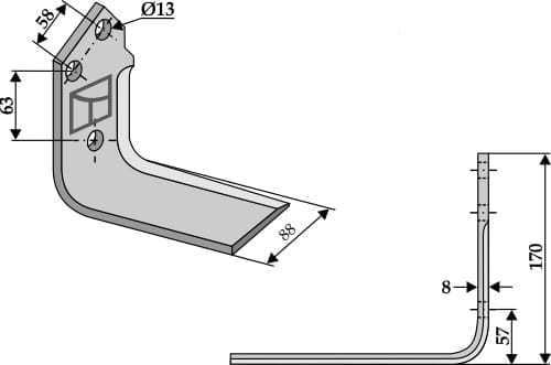 BL3874 Messer Grabenfräse R - passend zu Mulag TM 60190012 / 143480