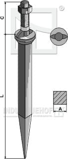 BL28261 Ackereggenzinken aus Borstahl, Ansatz mit 2 Nasen quer zur Fahrtrichtung