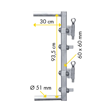 Patura Abschlussrohr 60 x 60 mm, für Schnellverschluss TS