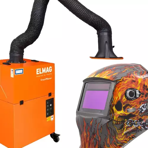 Schweißgerät, Schweißgerät-Respirator, Schweißerschweißhelm, Flammen-Design, Schweißrauch-Absaugung