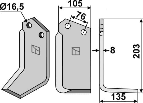 BL5414 Fräsmesser R - passend für Kuhn 5235900 / 52359010