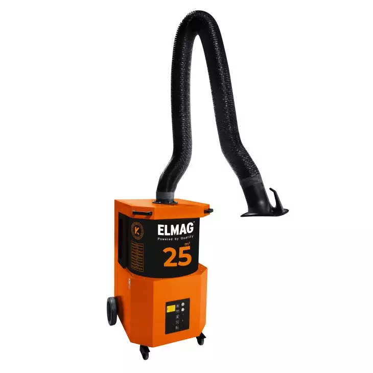 Fahrbare Absauganlage SmartFil mit 4 m Absaugarm Ø 150 mm, W3/IFA-zertifiziert und 25 m² Safe Change Filter