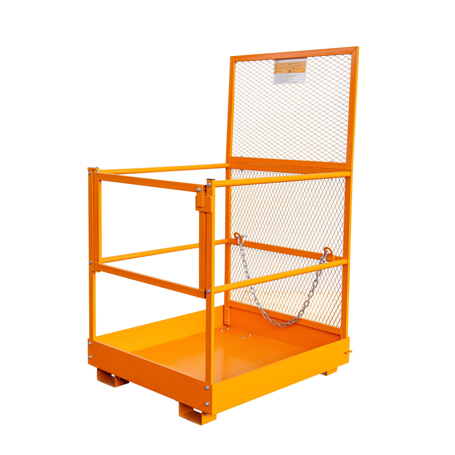 Arbeitsbühne 1000x1125x1100 mm | mittiger Einstieg | Stapleraufnahme | orange lackiert