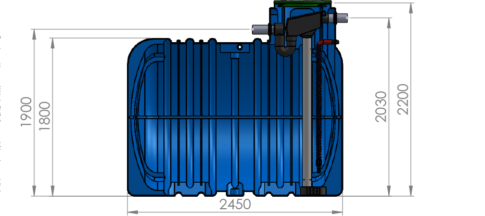 EMP 5.000 L Erdtank Regenwasserspeicher mit Filterset – unterirdische Zisterne mit Zu-/Ablauf