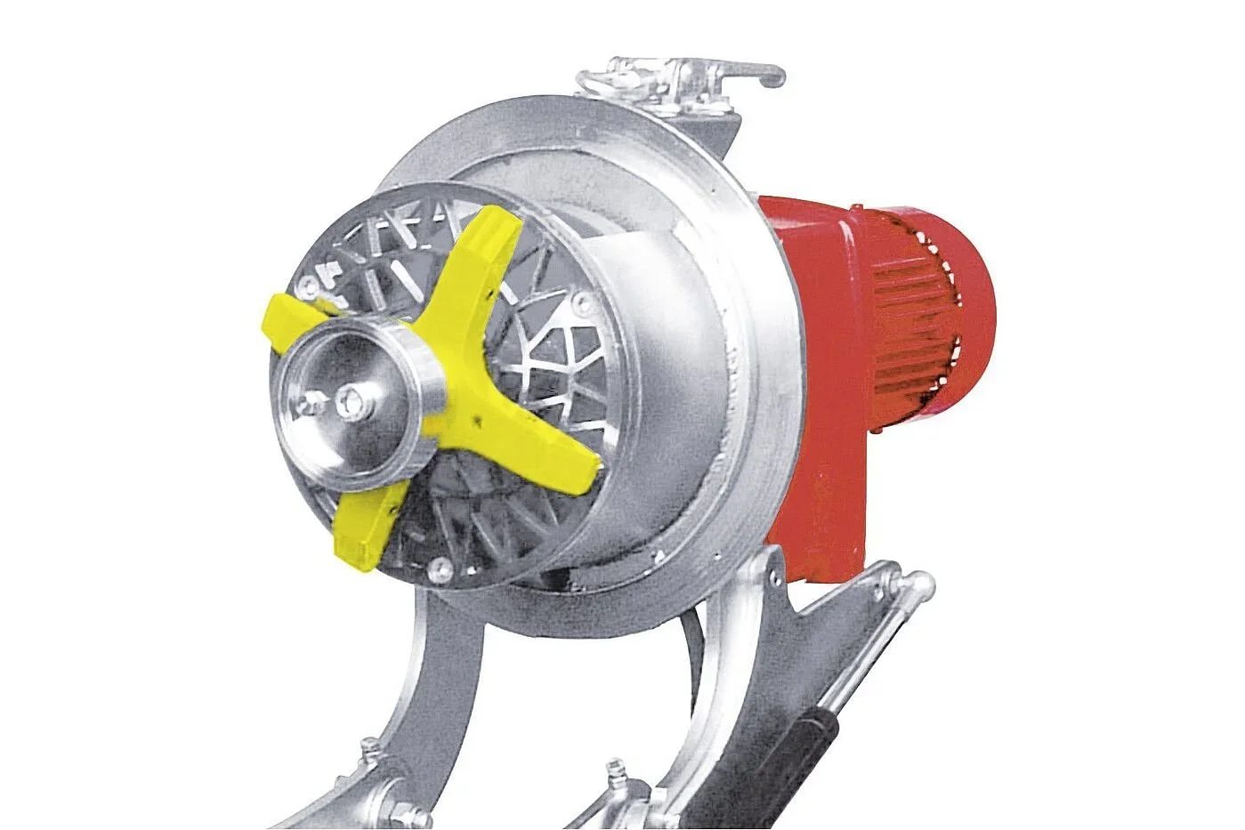 Mehlmixer, Schneckenquetscher, Roter Motor, Metallgehäuse, Gitterrad