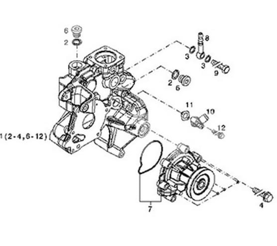 Deutz water pump including gasket - 4300291, 04300291