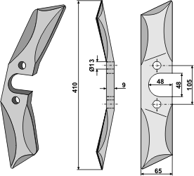 BL2934 Rollspatenmesser Rabe 6439.29.02 SSG 400 links