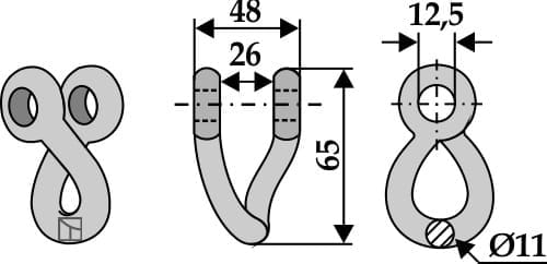 BL3674 Schäkel - passend zu Votex 7430421 / Carroy Giraudon 222959
