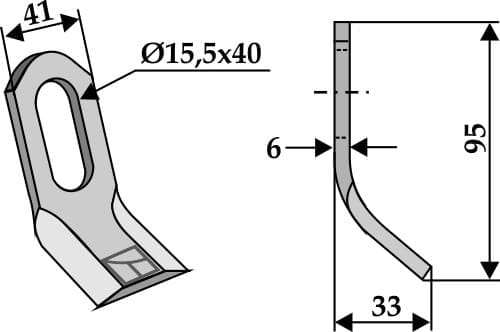 BL3538 Y- Messer 95mm - passend zu Bomford 7190166Z / Mc Connel 7190166 / 7190166Z