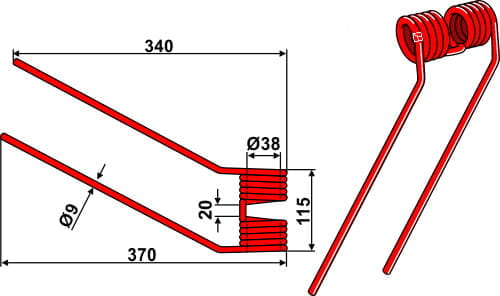 ET30245 Heuwenderzinken R - passend zu Claas 0009233500