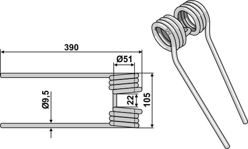 ET84192 Federzinken - passend zu Kuhn 5760 9000