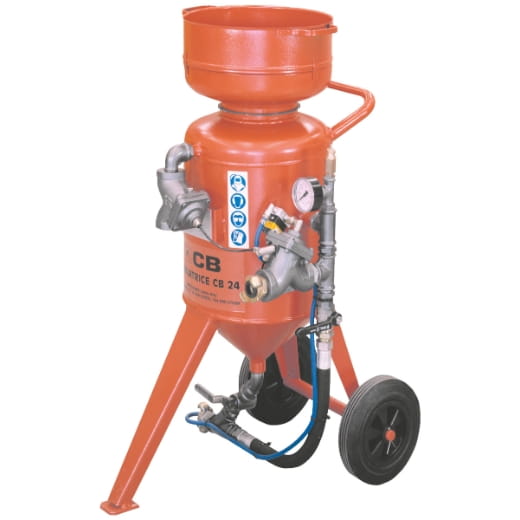 BL41771 Sandstrahlgerät Modell CB 24-F-V2 mit Schlauch 16x30mm / 10m, M01& Start-Stop-Fernbedienung (Remote-