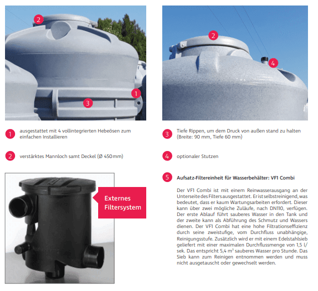 Duraplas vertical underground tanks 3050l to 9800l