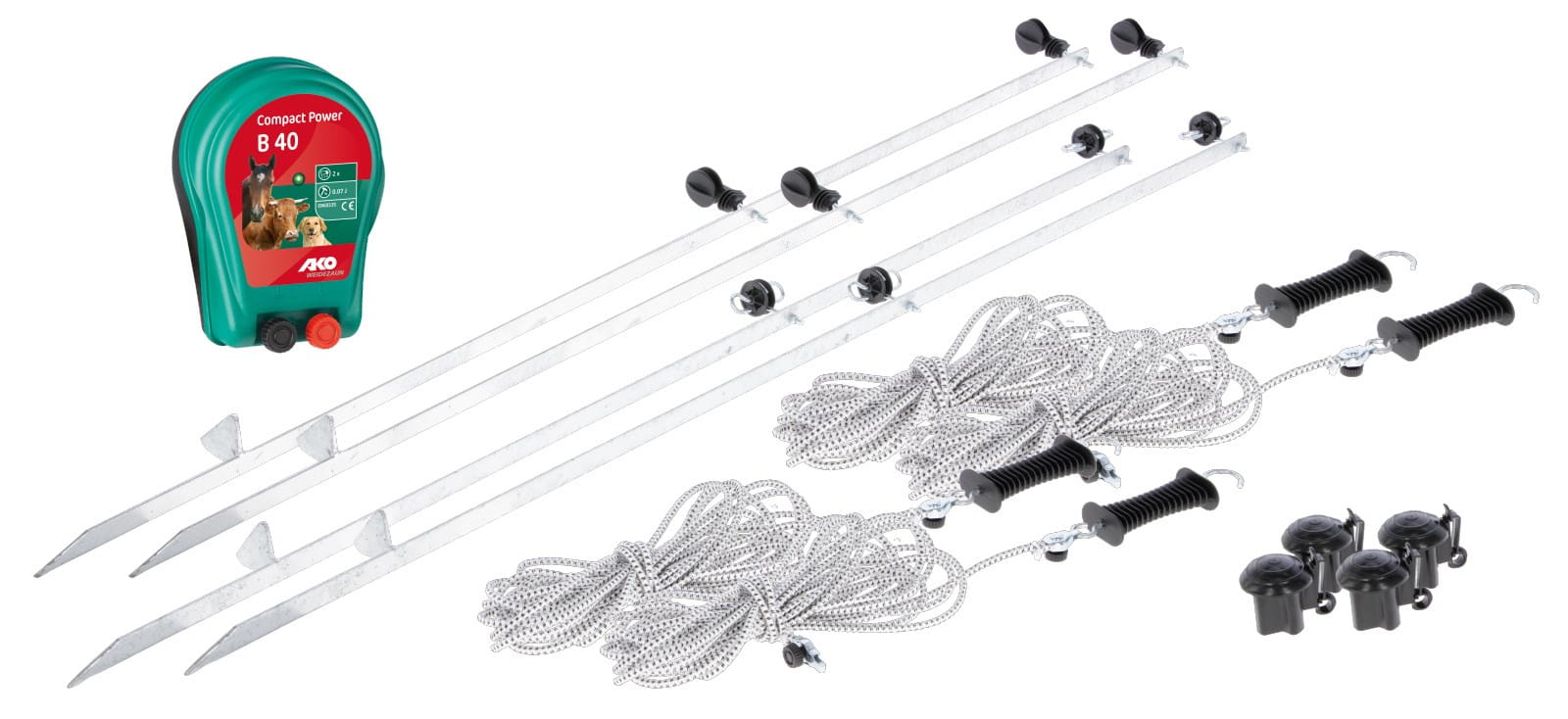 AKO Turnier- & Paddock Set 7x7m mit Compact Power B40 – Mobiles Pferdepaddock Komplettset