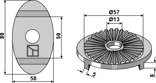 660-120 Klemmverstellscheibe 42 Zähne