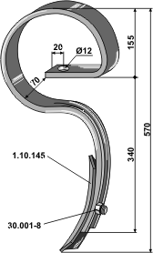 BL2248 Kultureggenzinken - passend zu  Kverneland KK300502 / 300502