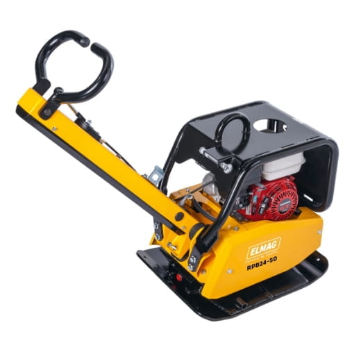Reversible vibratory plate compactor RPB24-50 with Honda GX160 engine, 24 kN centrifugal force, with steel protective frame