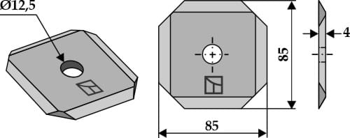 BL29529 Futtermischwagenmesser 4mm - passend zu Kuhn A7153000 / Audreau A7153000