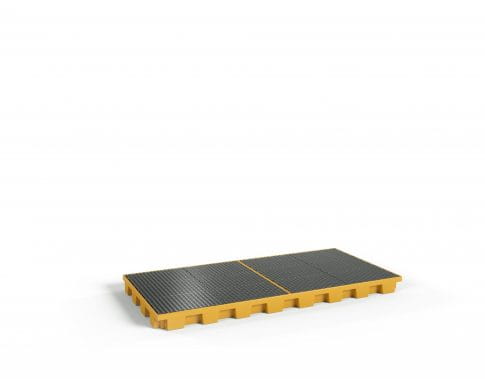 EMP Auffangplattform - 360 L - für 8 Fässer – 2 Europaletten 1200×1200 mm | OHNE RAMPE