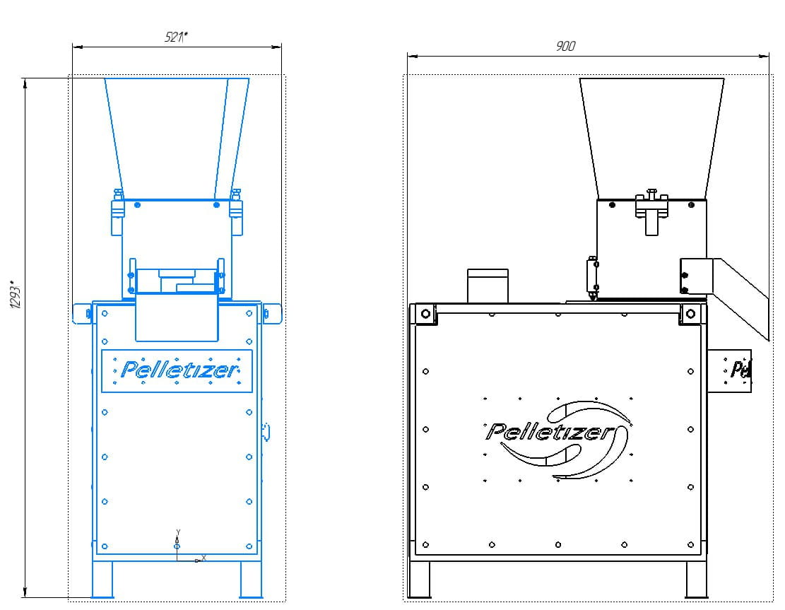 Pelletpresse 300 kg/h – 11 kW 400V | Profi-Granulator für Futter- & Brennstoffpellets