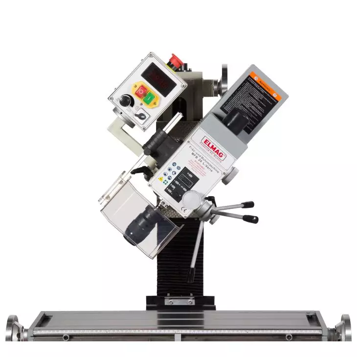 ELMAG Fräs- und Bohrmaschine mit 30 mm Bohrleistung in Stahl, 80 mm Planfräsleistung, digitaler Drehzahlanzeige, stufenloser Drehzahlregelung
