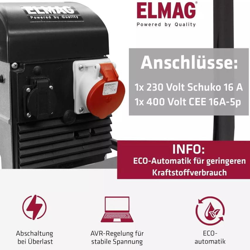Elmag Stromerzeuger SEB16000WDE-AVR - Honda GX690 - AVR Regelung