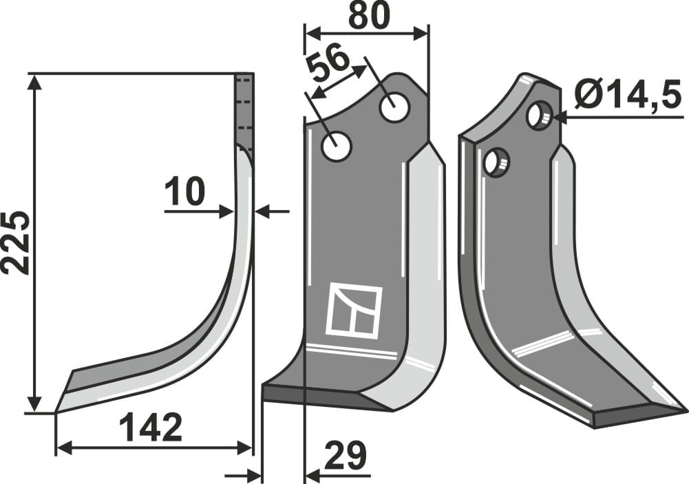 BL27763 Fräsmesser L - passend zu Maschio / Gaspardo M74100436R
