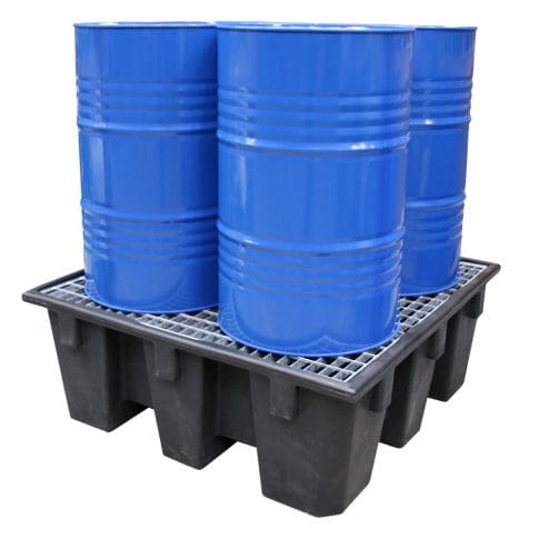 EMP Auffangwanne für 4 Fässer - 450 L | Gitterrost: verzinkter Stahl