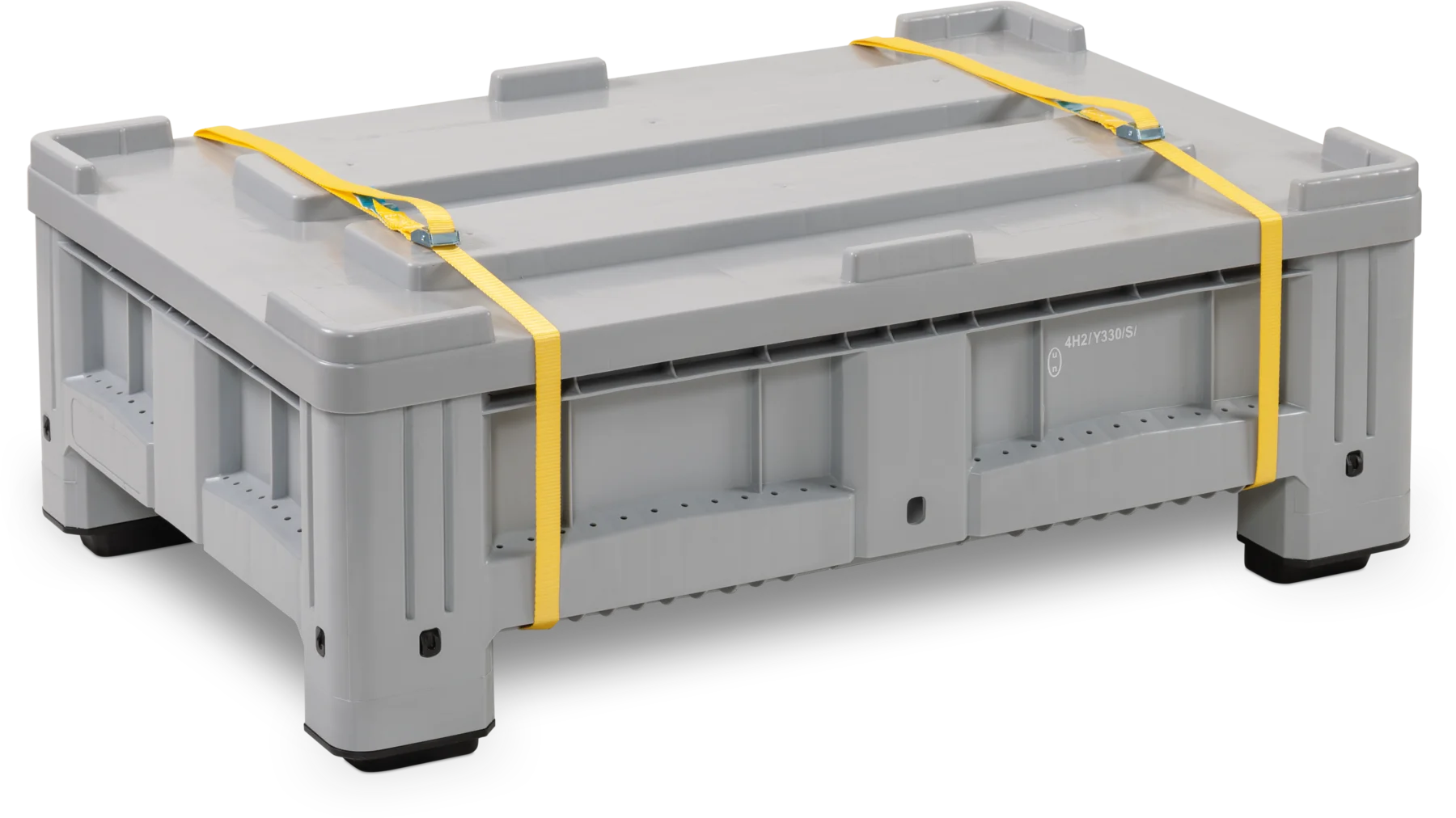 CEMO Kunststoff-Sammelbehälter für Lithium-Batterien – 195 l, UN-zugelassen, inkl. Deckel & Spanngurte