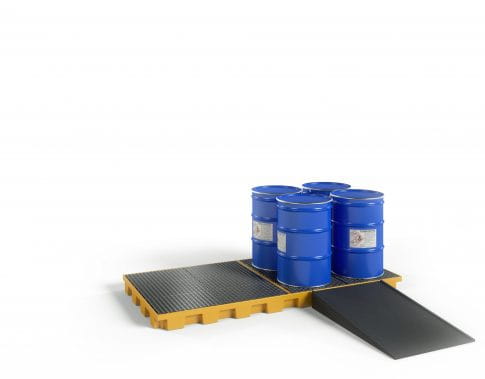 EMP Auffangplattform - 360 L - für 8 Fässer – 2 Europaletten 1200×1200 mm | OHNE RAMPE