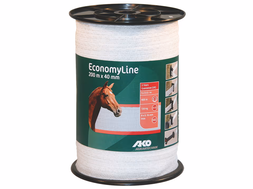 Band EconomyLine, 200m, 40mm, weiß, 8 x 0,16mm Niro