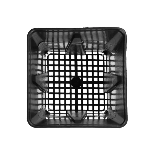 450x Quadratischer Baumschul-Topf 12x12x13 cm Anti-Wurzelspirale 1,7L – Profi Pflanztopf für Forstpflanzen & Obstbäume