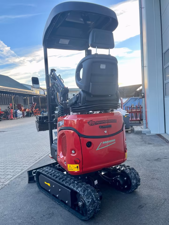 Rhinoceros XN10-9 Minibagger – Knickarm, hydraulischer Daumen & Schnellwechsler